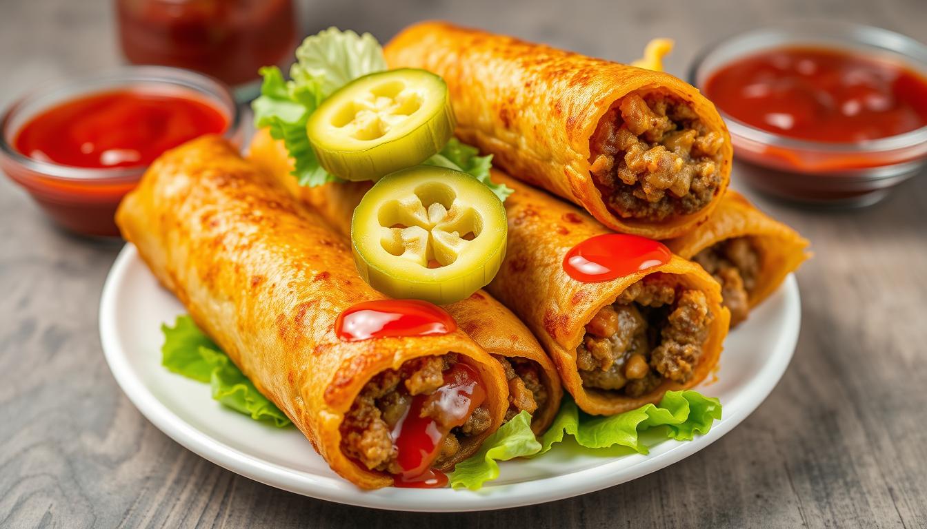 Cheeseburger Egg Rolls