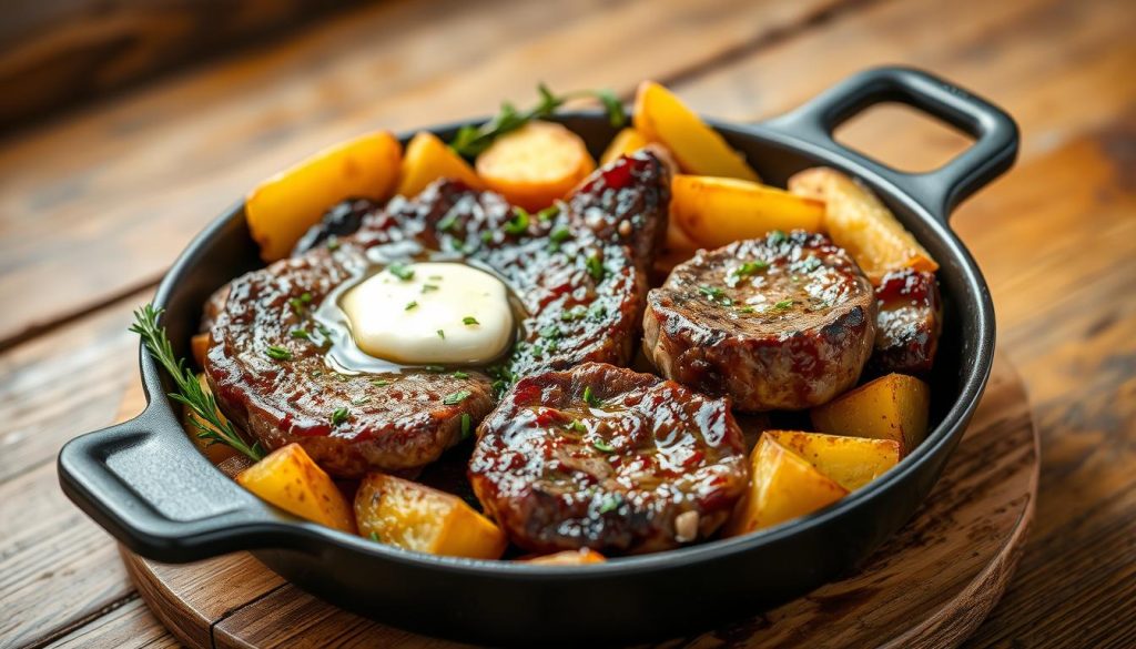 Garlic Butter Steak and Potatoes Skillet