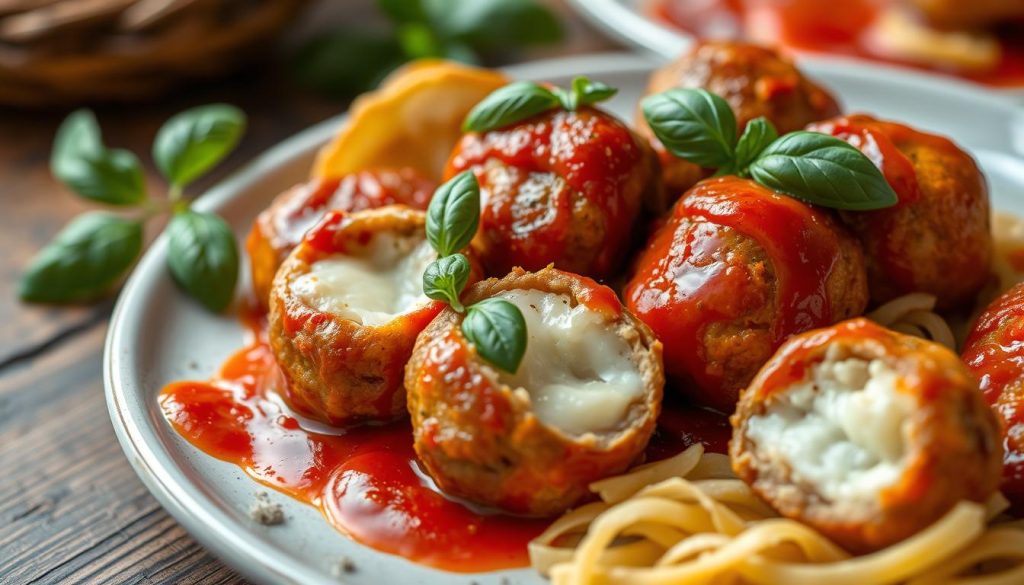 Stuffed Meatballs with Mozzarella Cheese