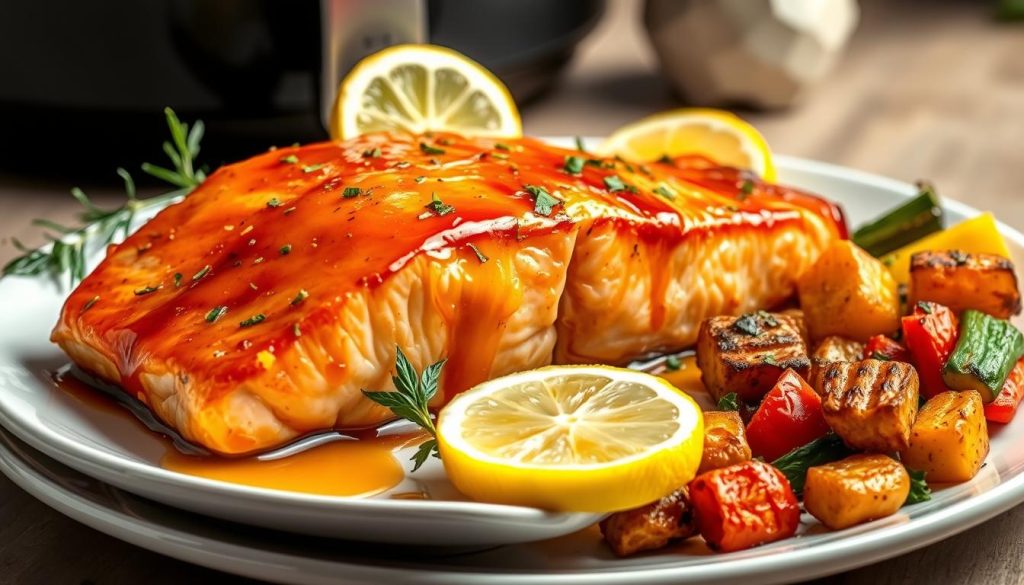 honey garlic salmon air fryer